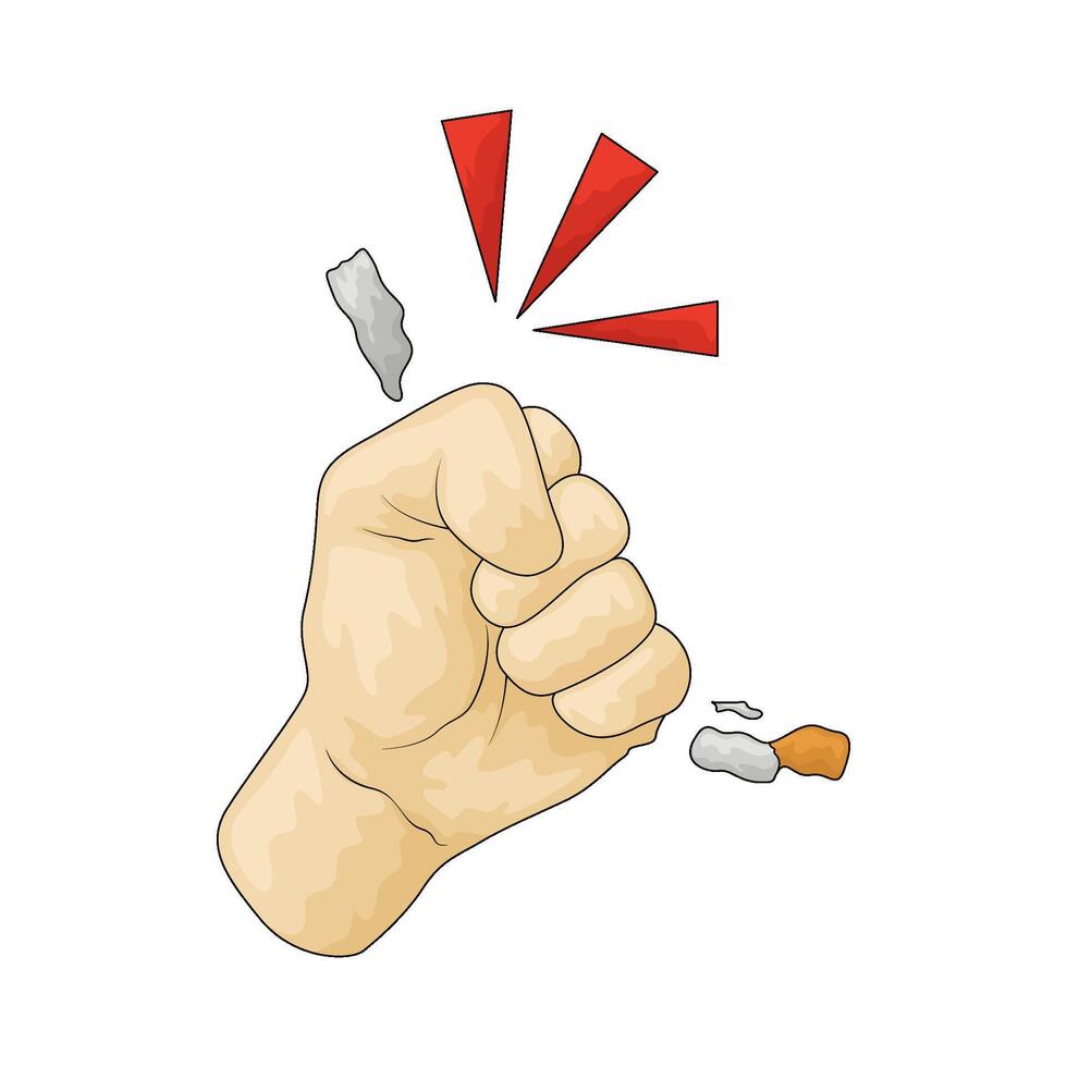 crush cigarette in hand vector
