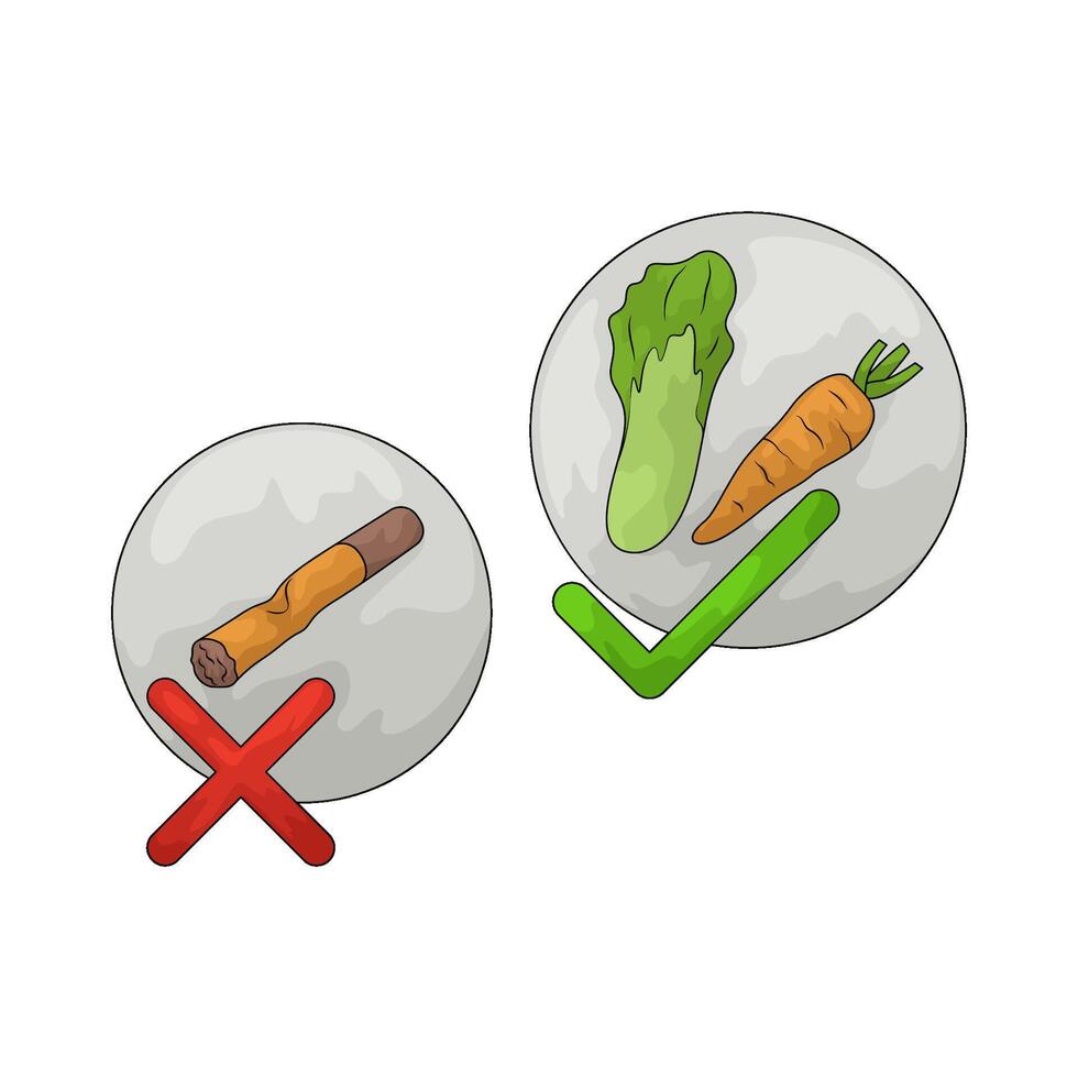 illustration of prohibition of smoking for health vector