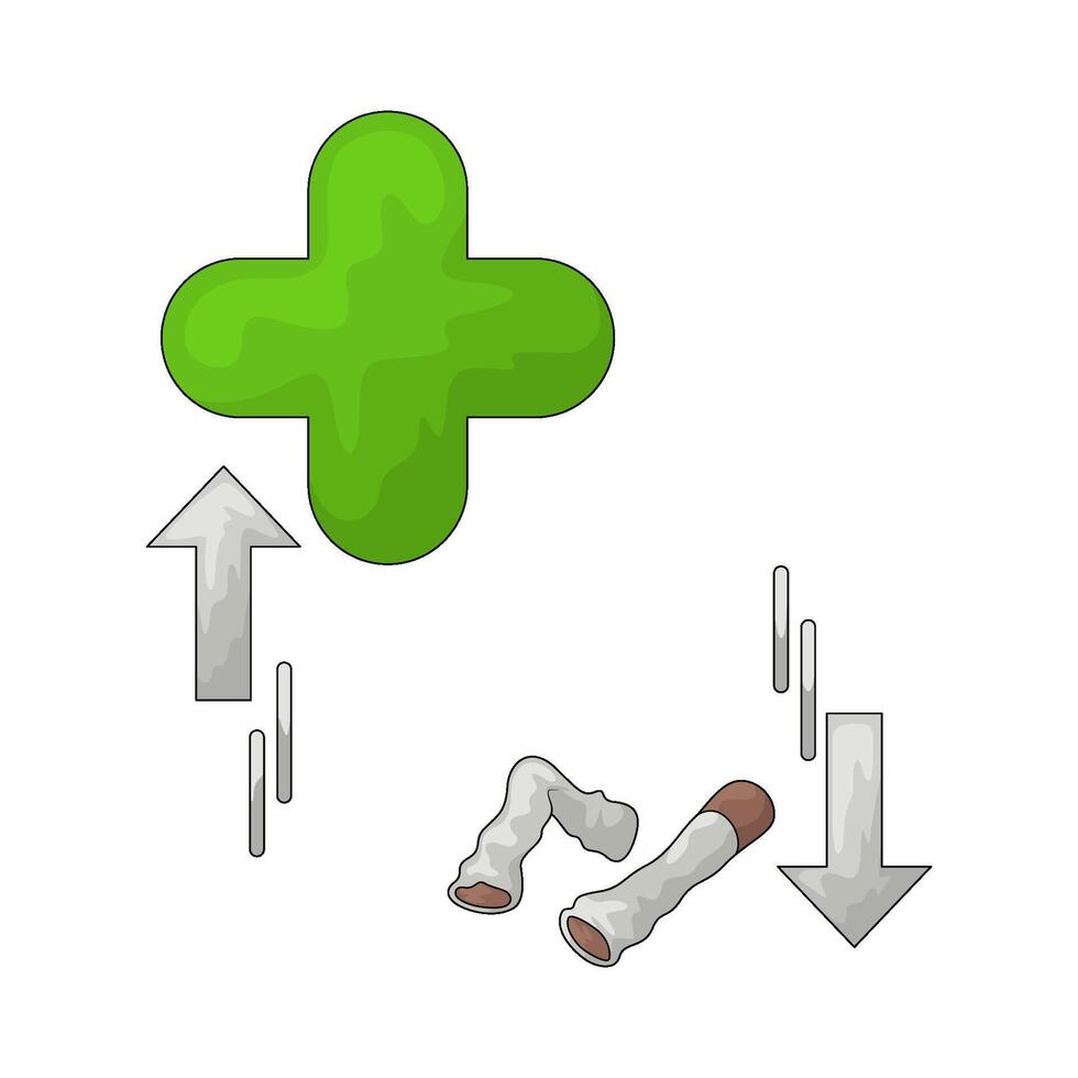 Eliminate smoking habits and maintain health vector