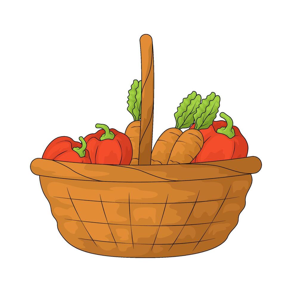 illustration of vegetable basket vector