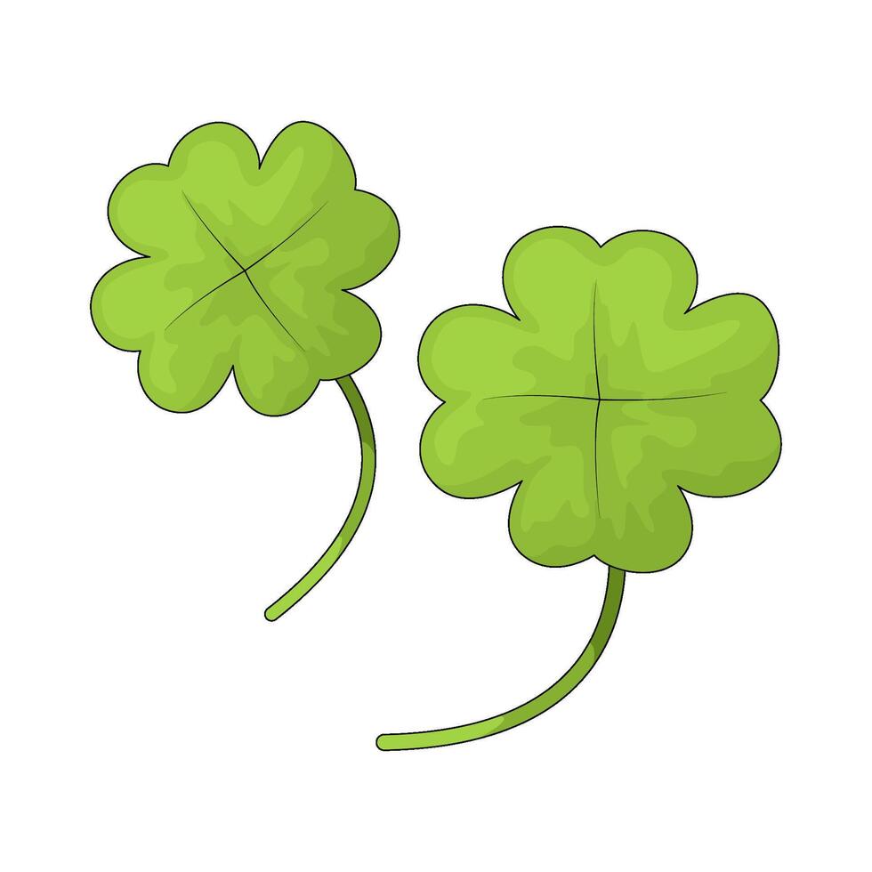two clover leaves vector