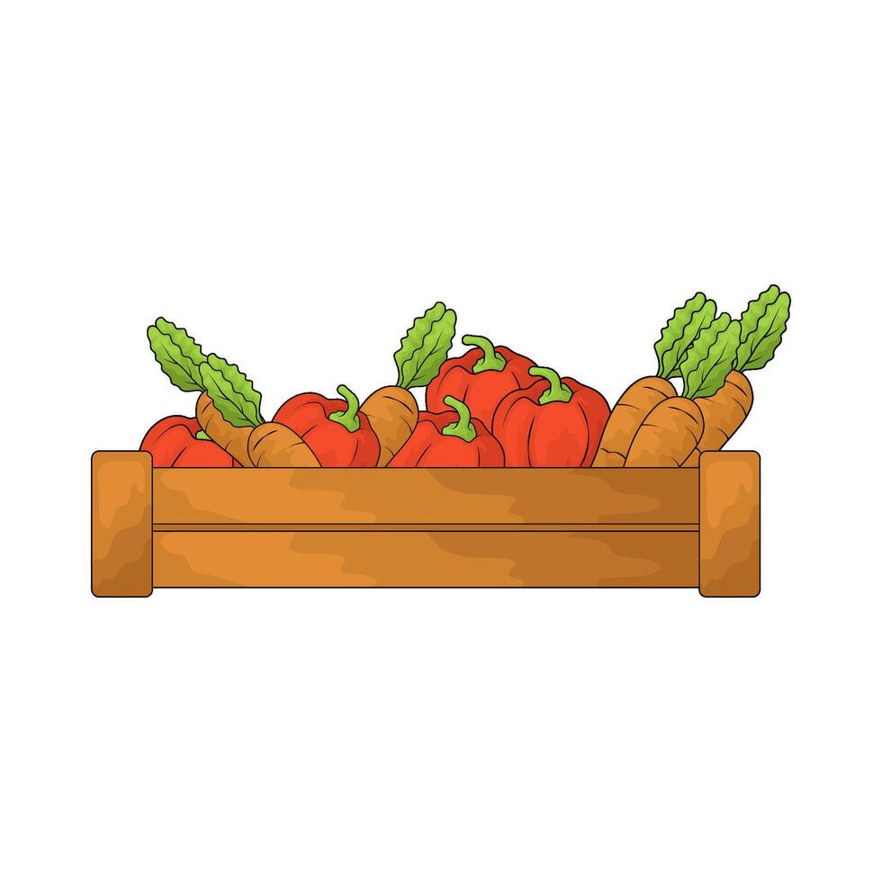 vegetable basket illustration vector