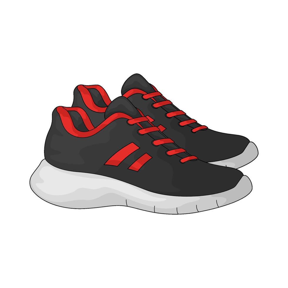 black running shoes vector
