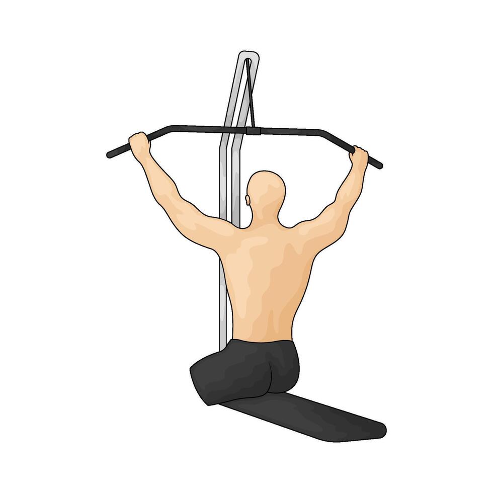 Gym lat pulldown vector