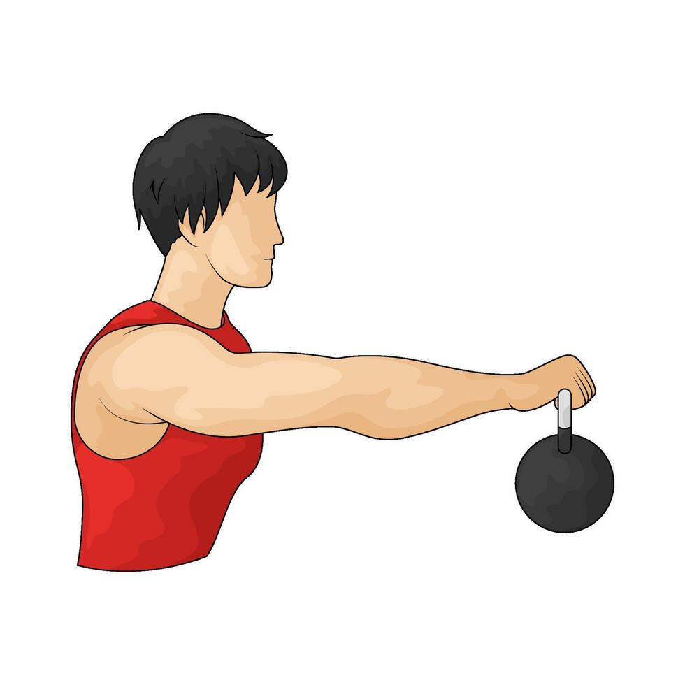 lifting kettlebells illustration vector