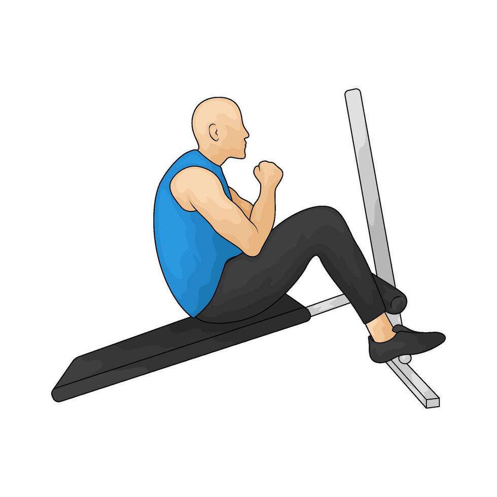 man doing exercise at gym vector