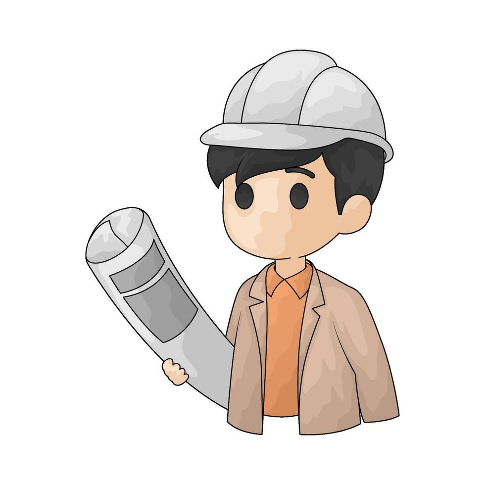 male architect illustration vector