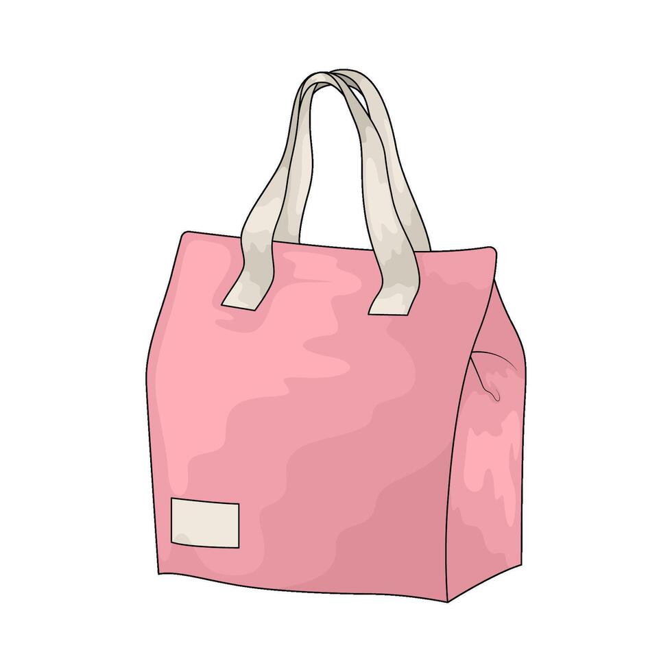 illustration of pink tote bag vector