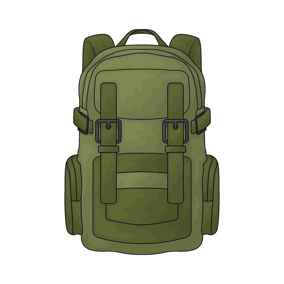 army backpack illustration vector