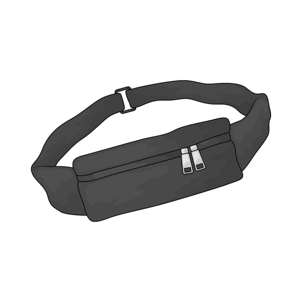 black waist bag vector