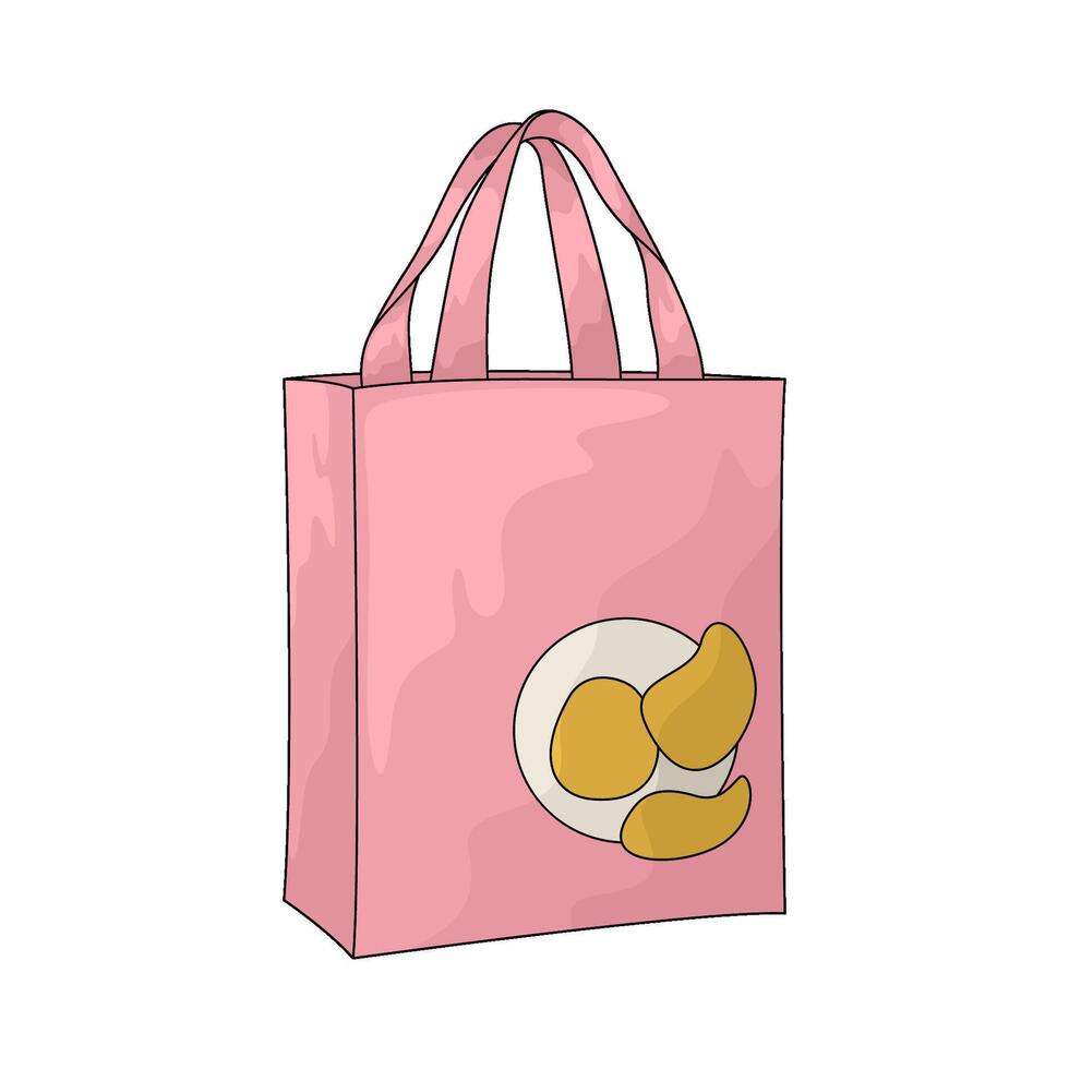 pink lunch bag vector
