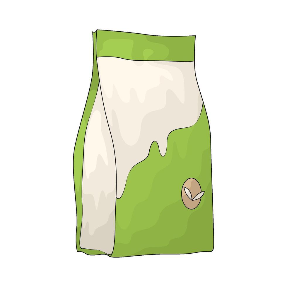 tea powder bag illustration vector