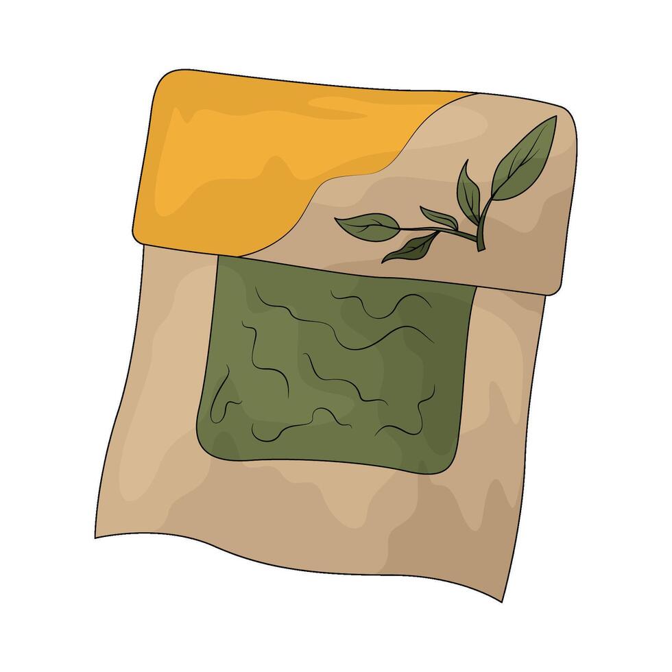 illustration of tea powder bag vector