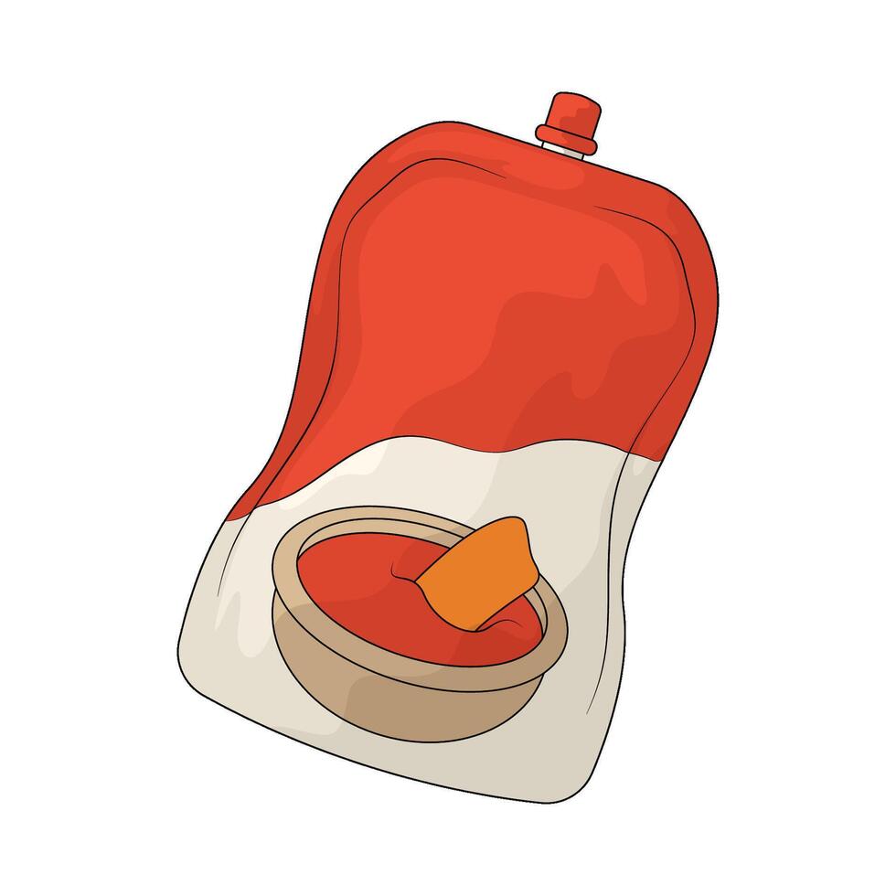 illustration of sauce bag vector