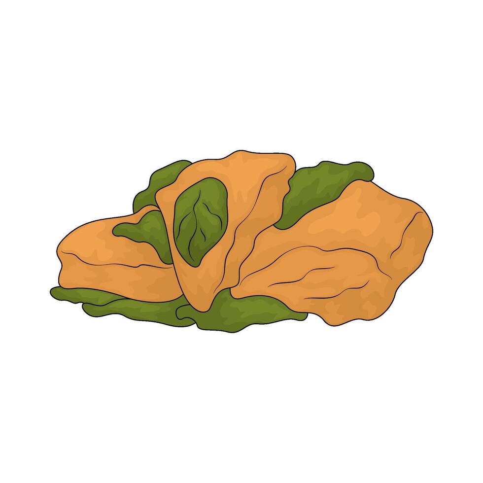 Chicken with spinach vector