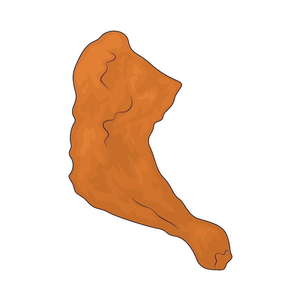 fried chicken thigh vector