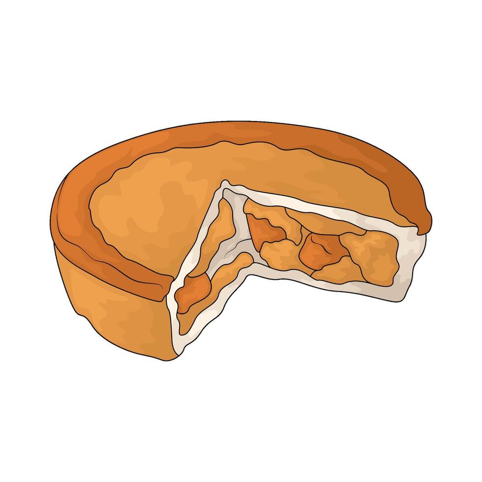 Chicken pot pie illustration vector