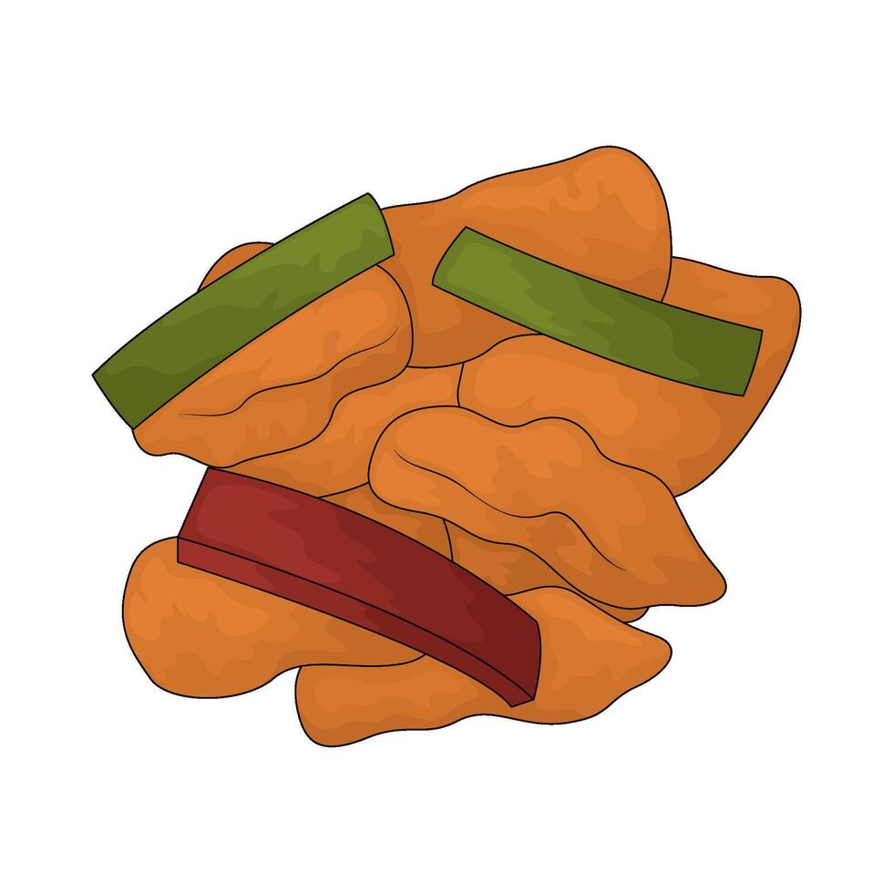 chicken fajitas illustration vector