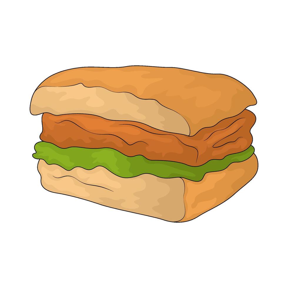 illustration of Chicken sandwich vector