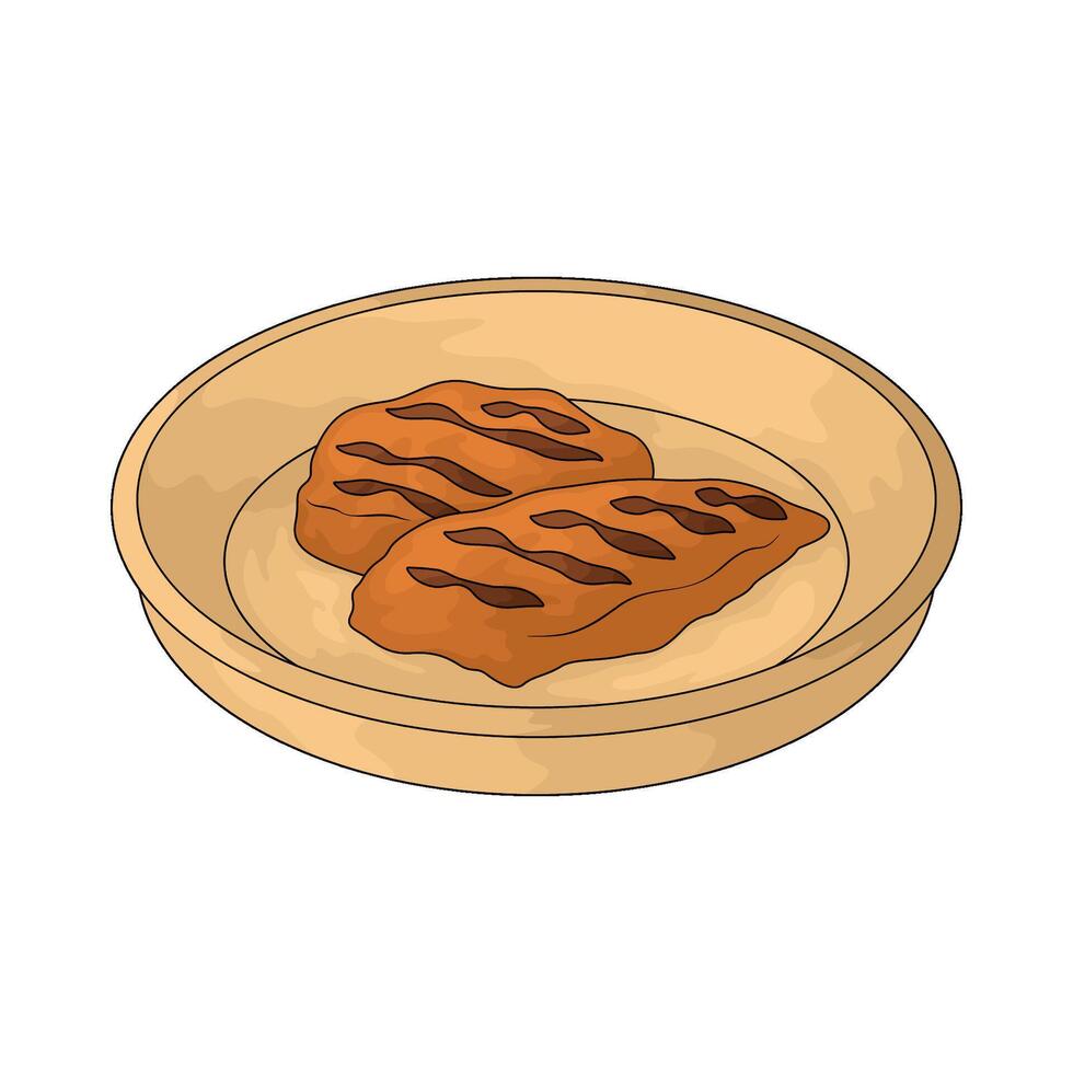 delicious grilled chicken vector
