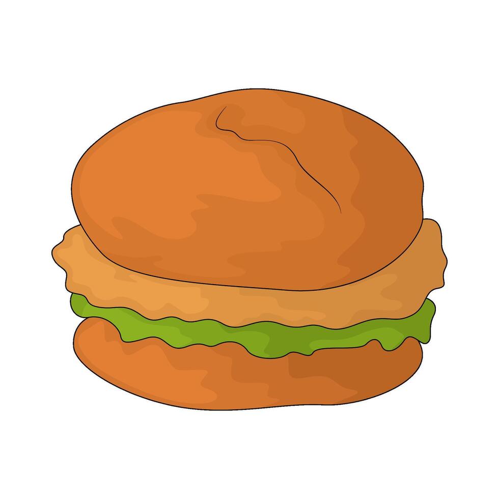 Very delicious Chicken burger vector