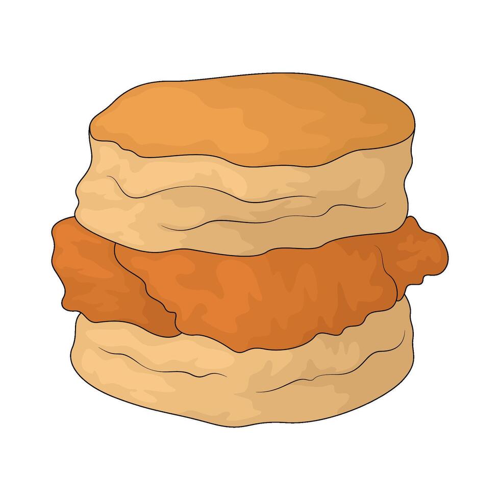 Crispy Chicken burger illustration vector