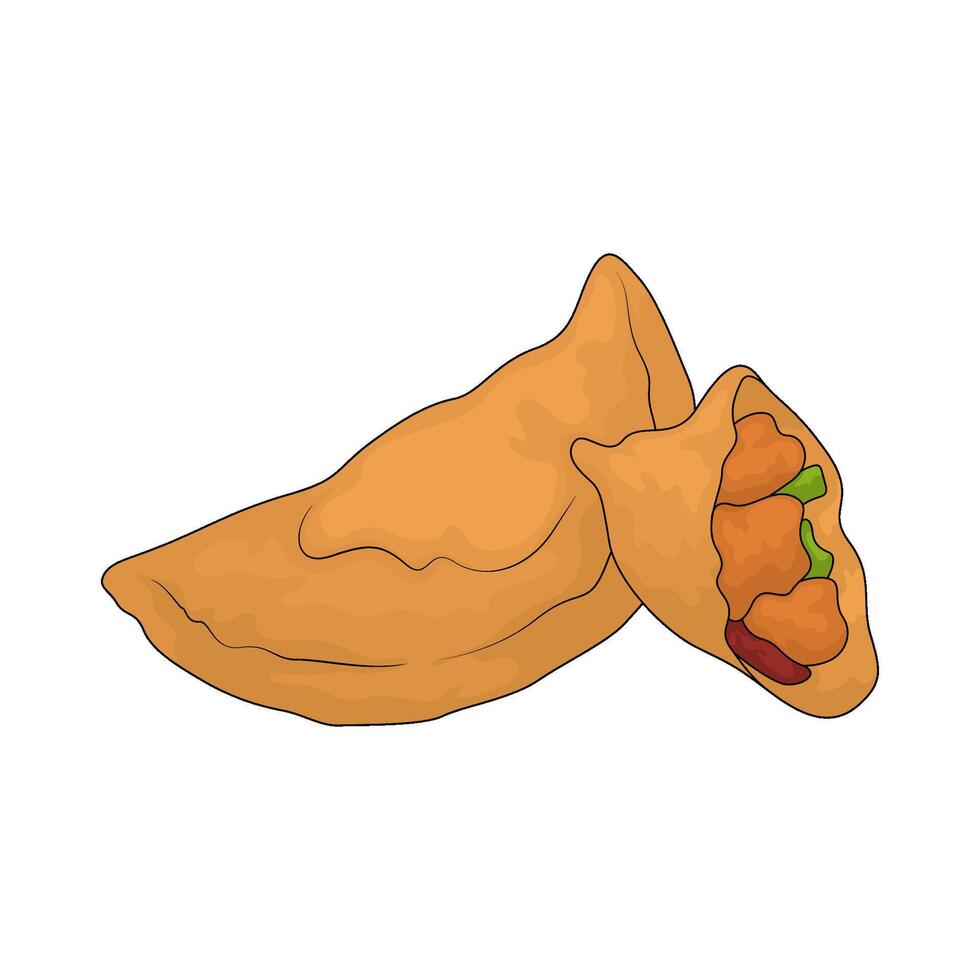 Delicious Chicken empanada illustration vector