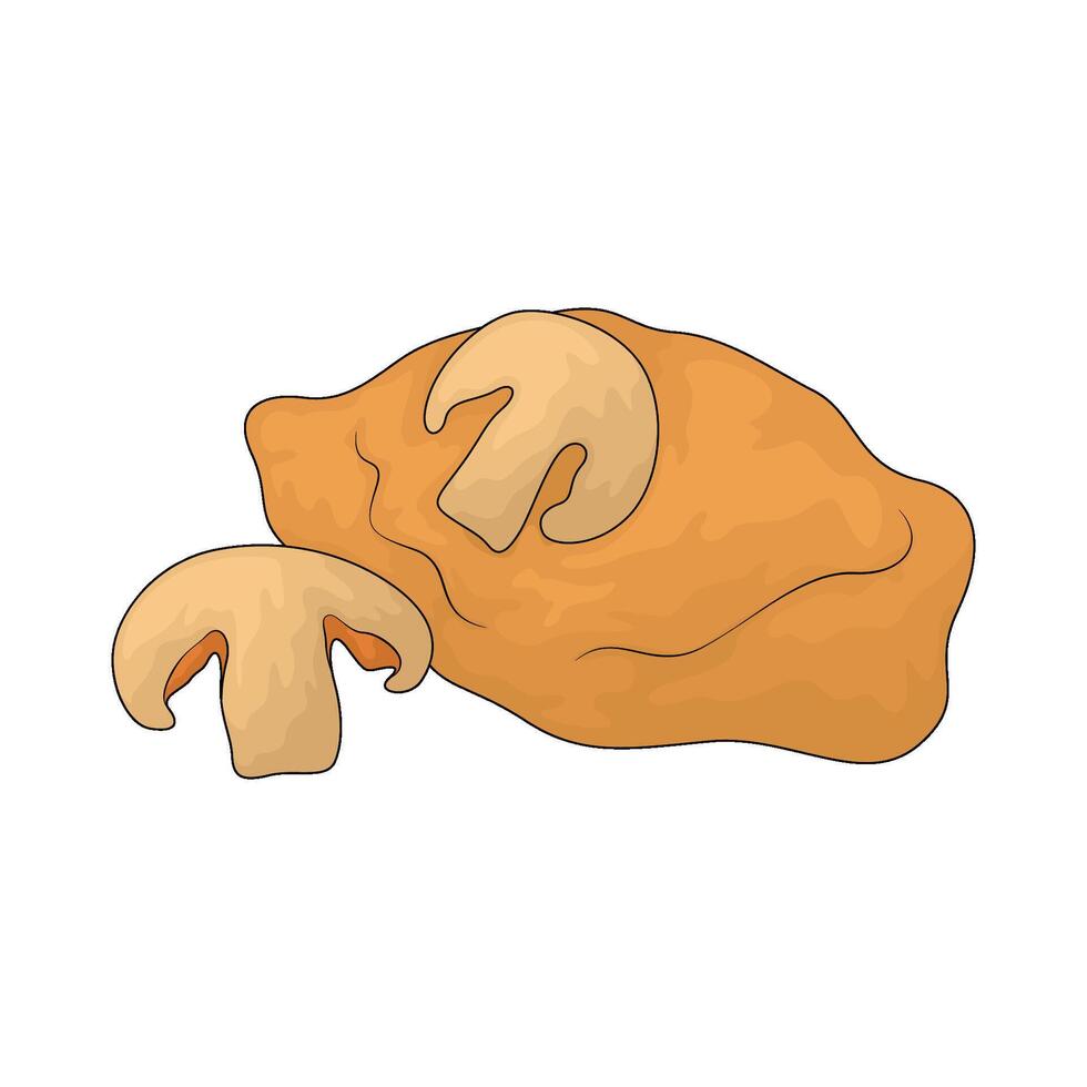 Chicken with mushroom vector
