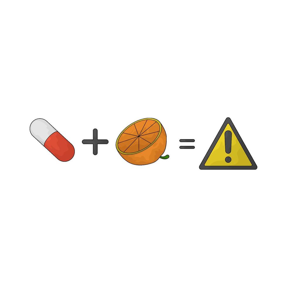 It is forbidden to take medicine together with fruit vector