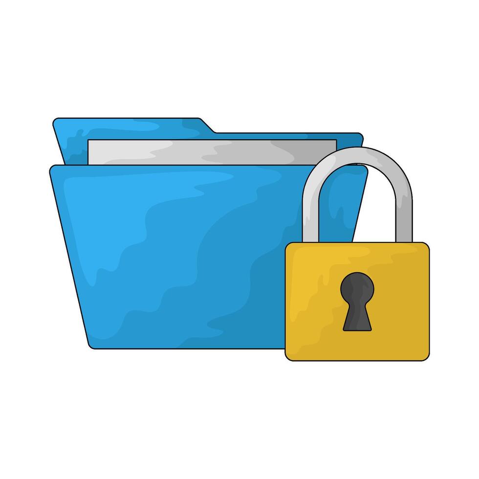 Locked folder illustrations vector