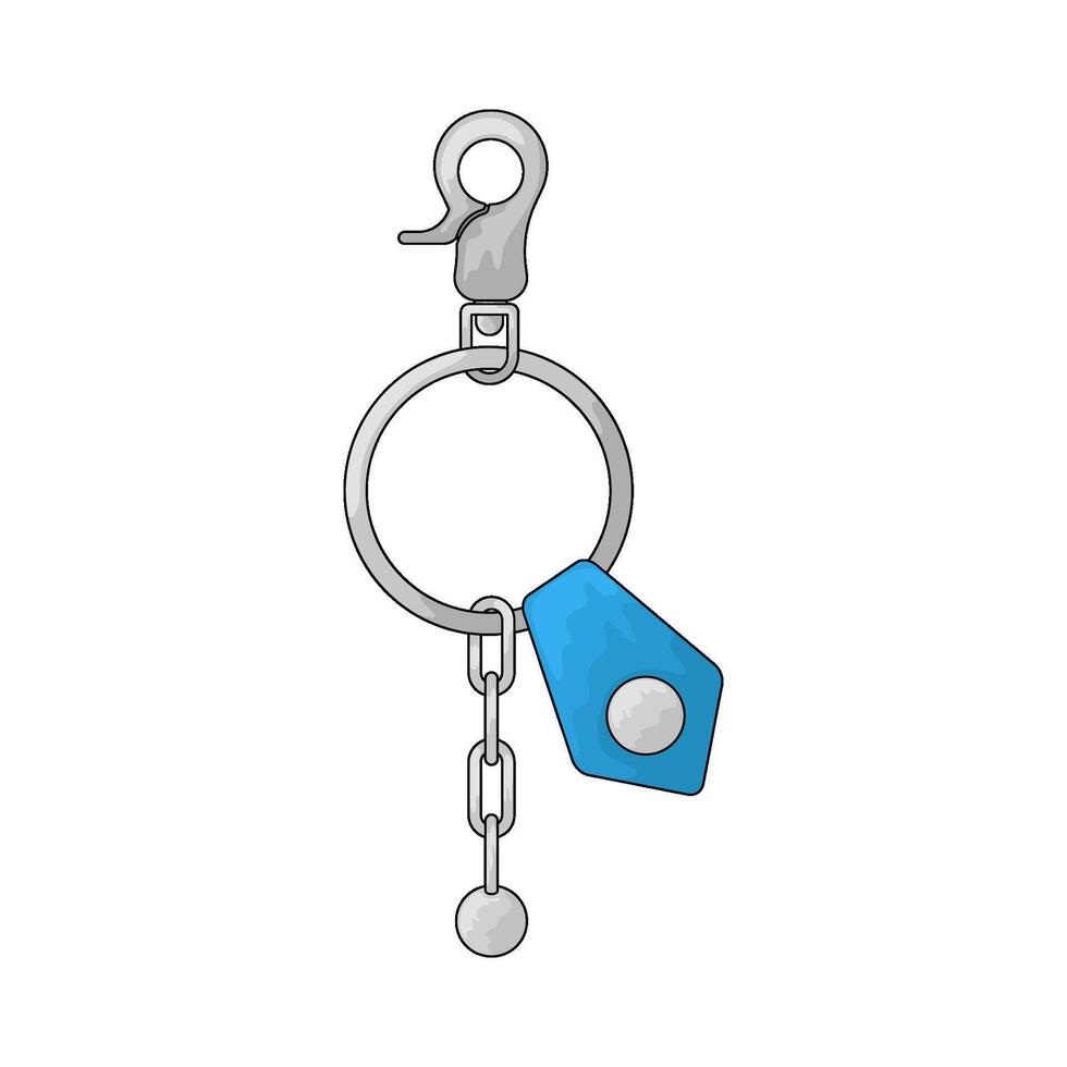 silver keychain illustration vector