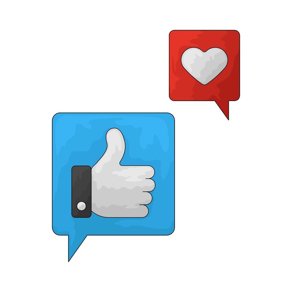 like and heart vector
