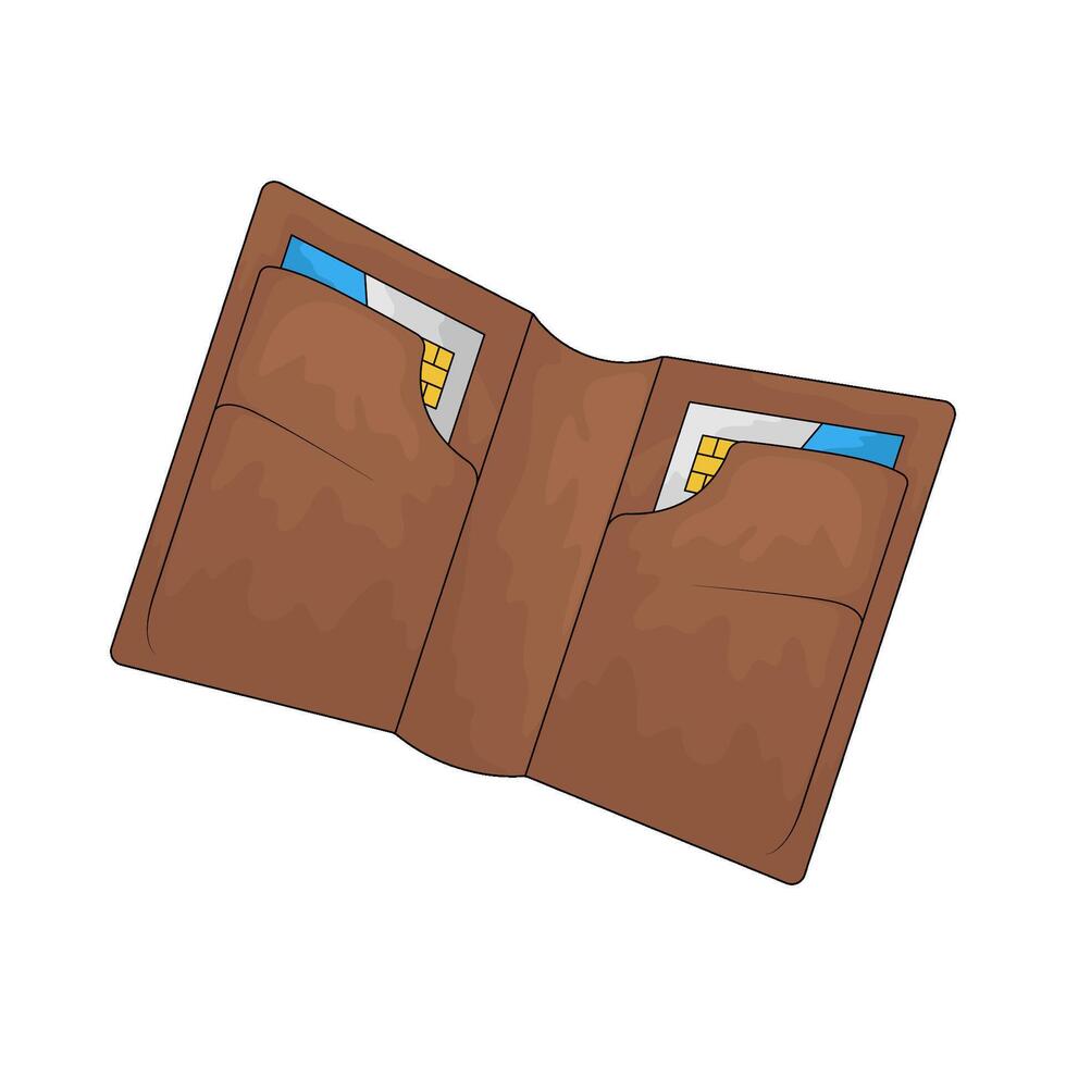 illustration of open cardholder vector