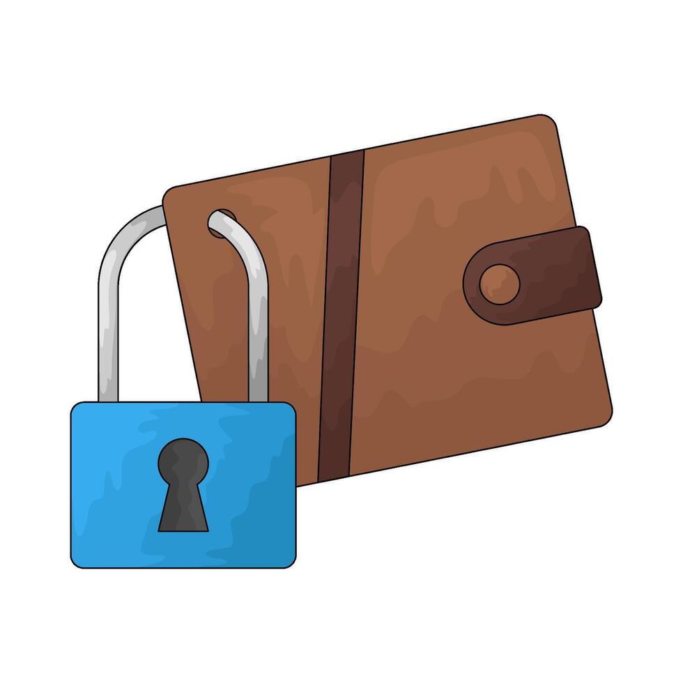 illustration of locked wallet vector