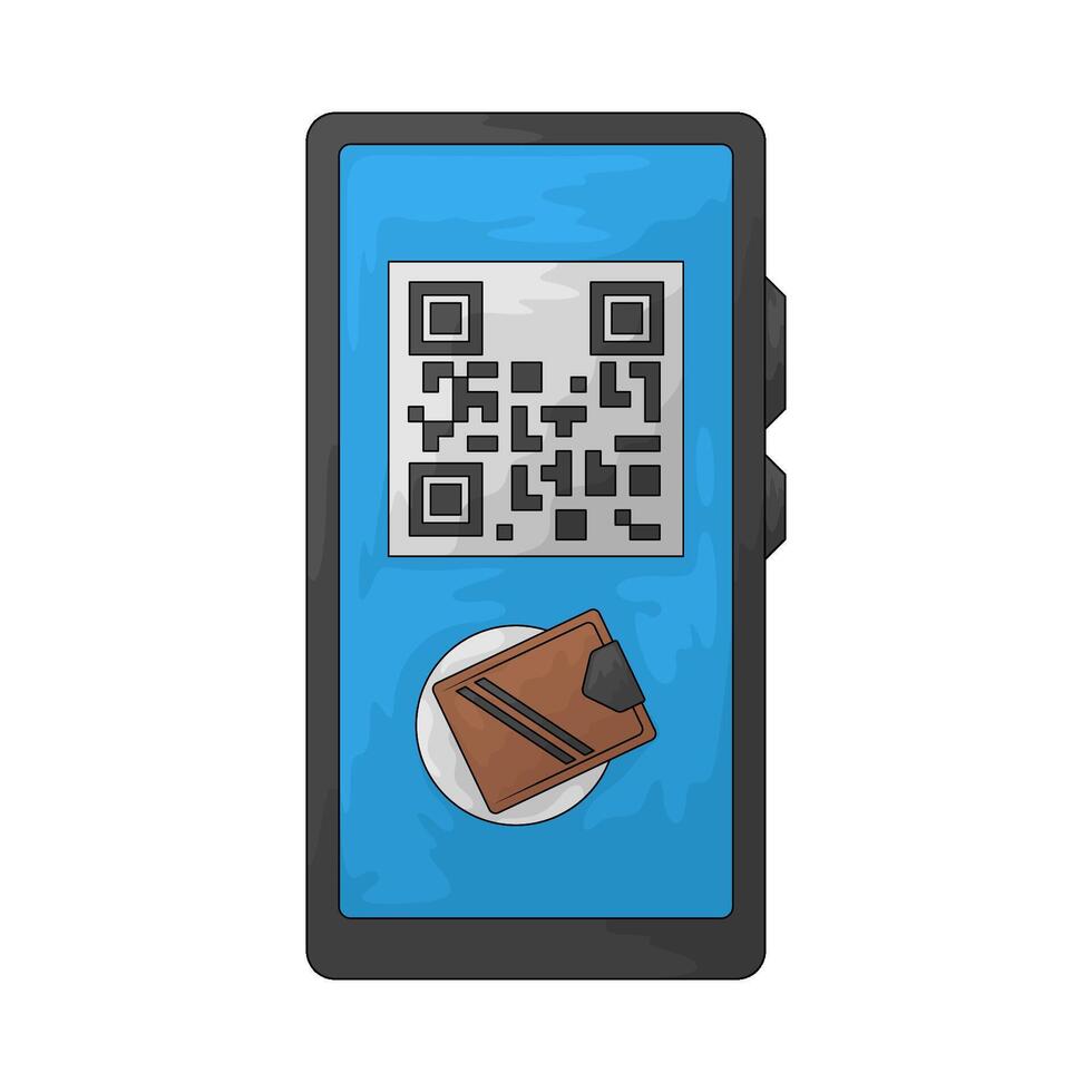 digital billetera con qr código vector
