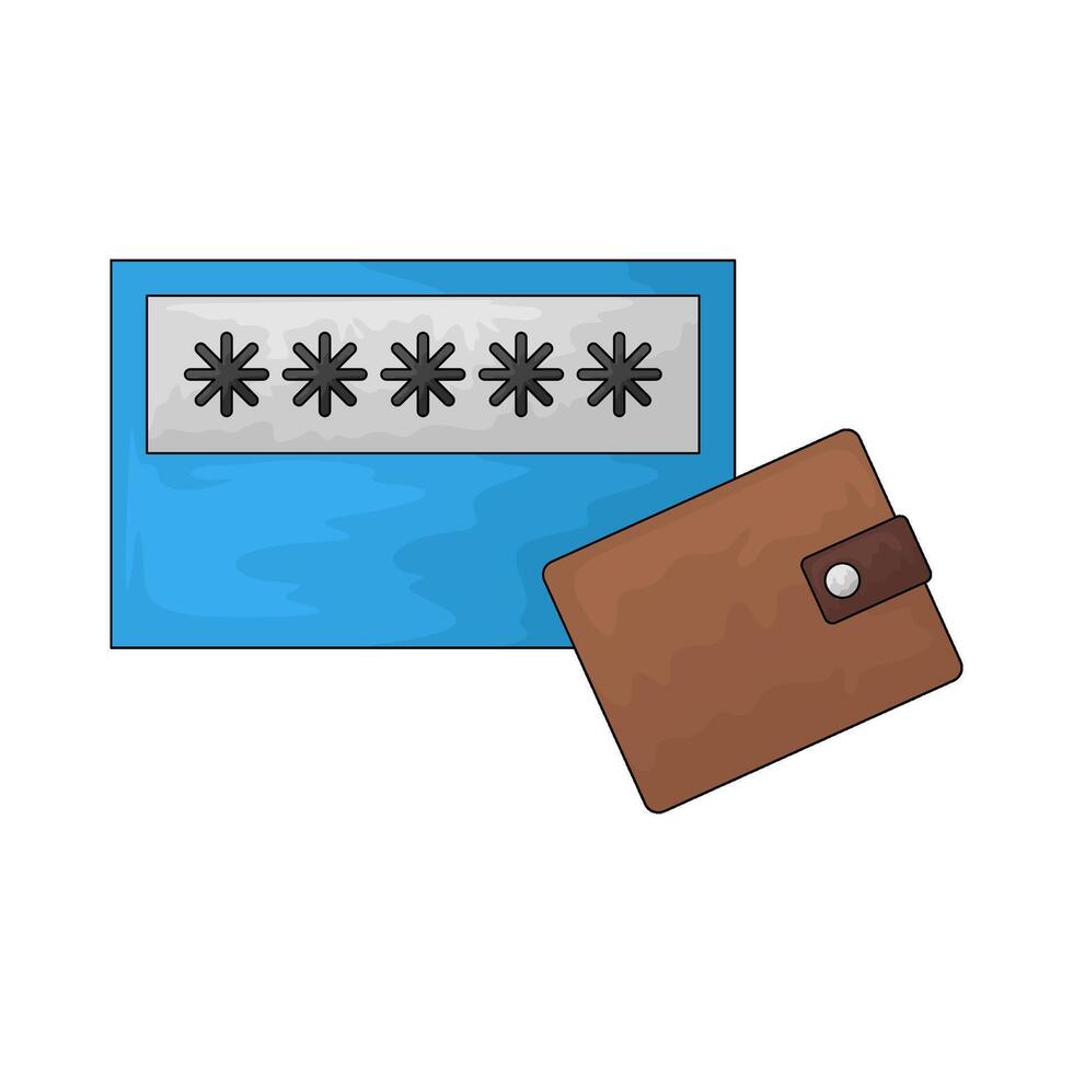 illustration of secure wallet vector
