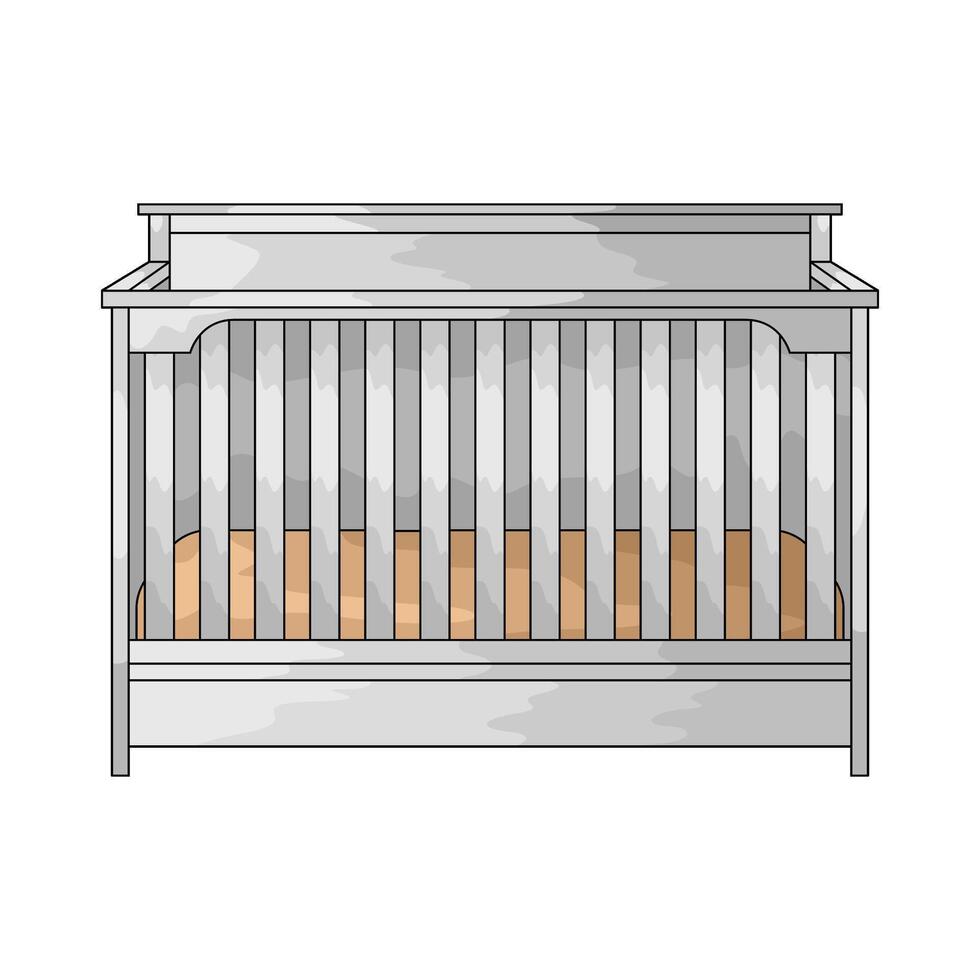 illustration of a baby crib vector