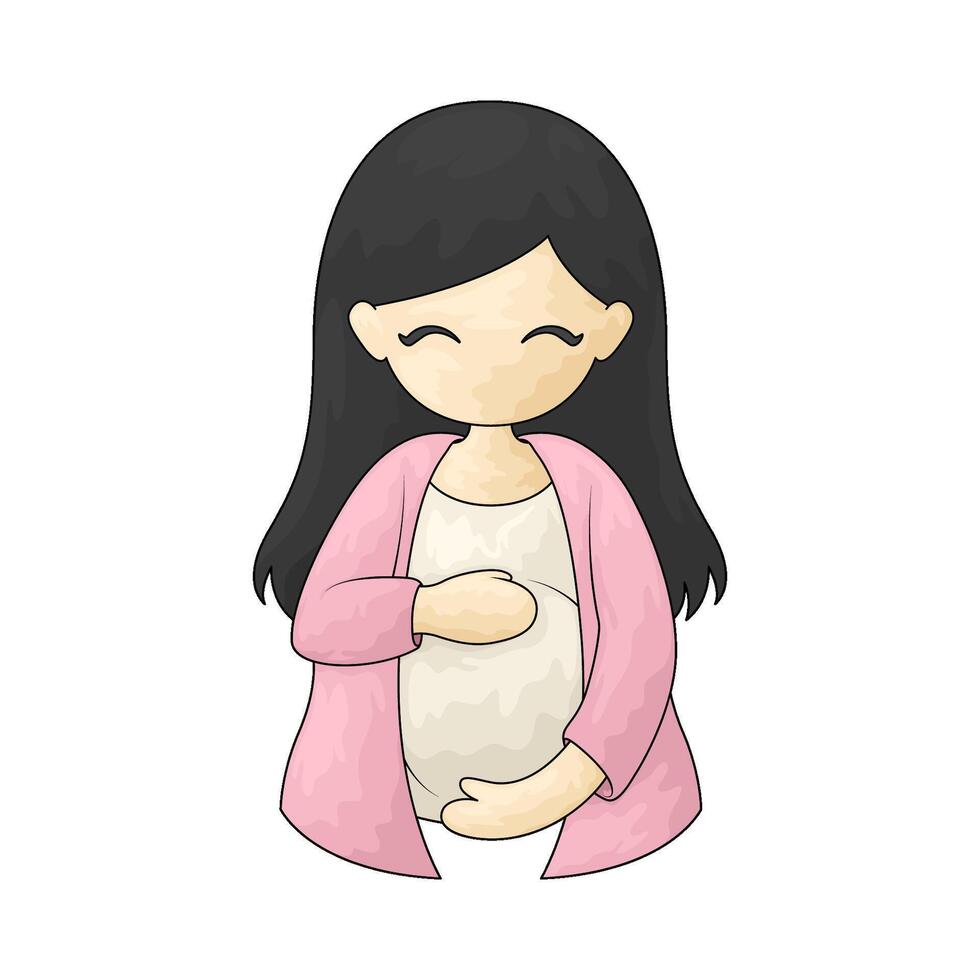 pregnant mother illustration vector