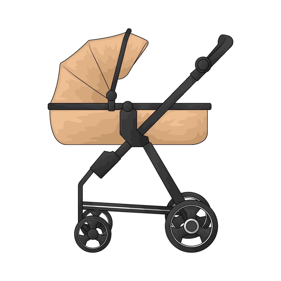 simple baby stroller vector