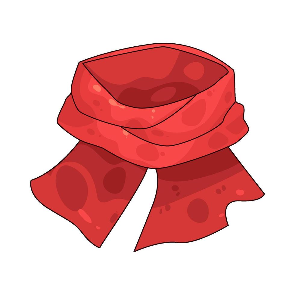red winter scarf illustration vector