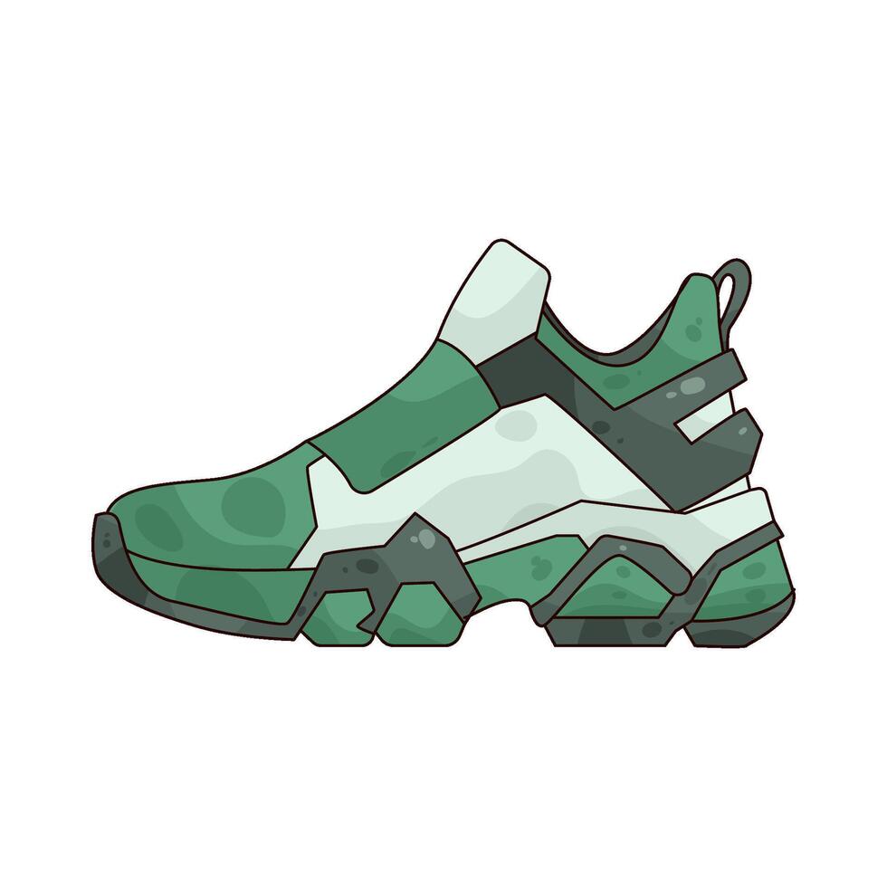 green sneakers illustration vector