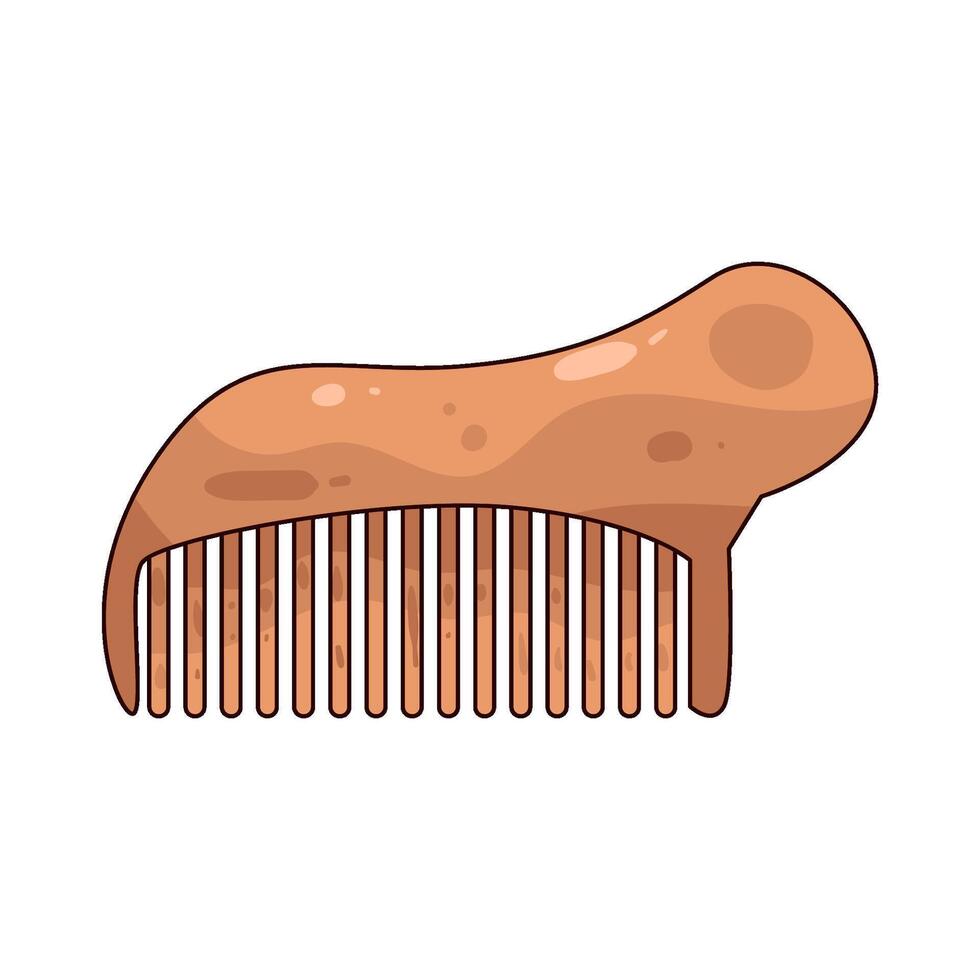 illustration of a wooden comb vector