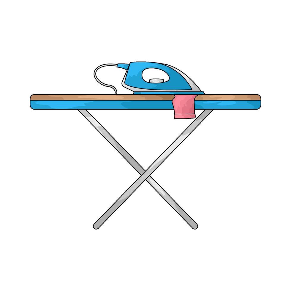 iron on ironing board vector