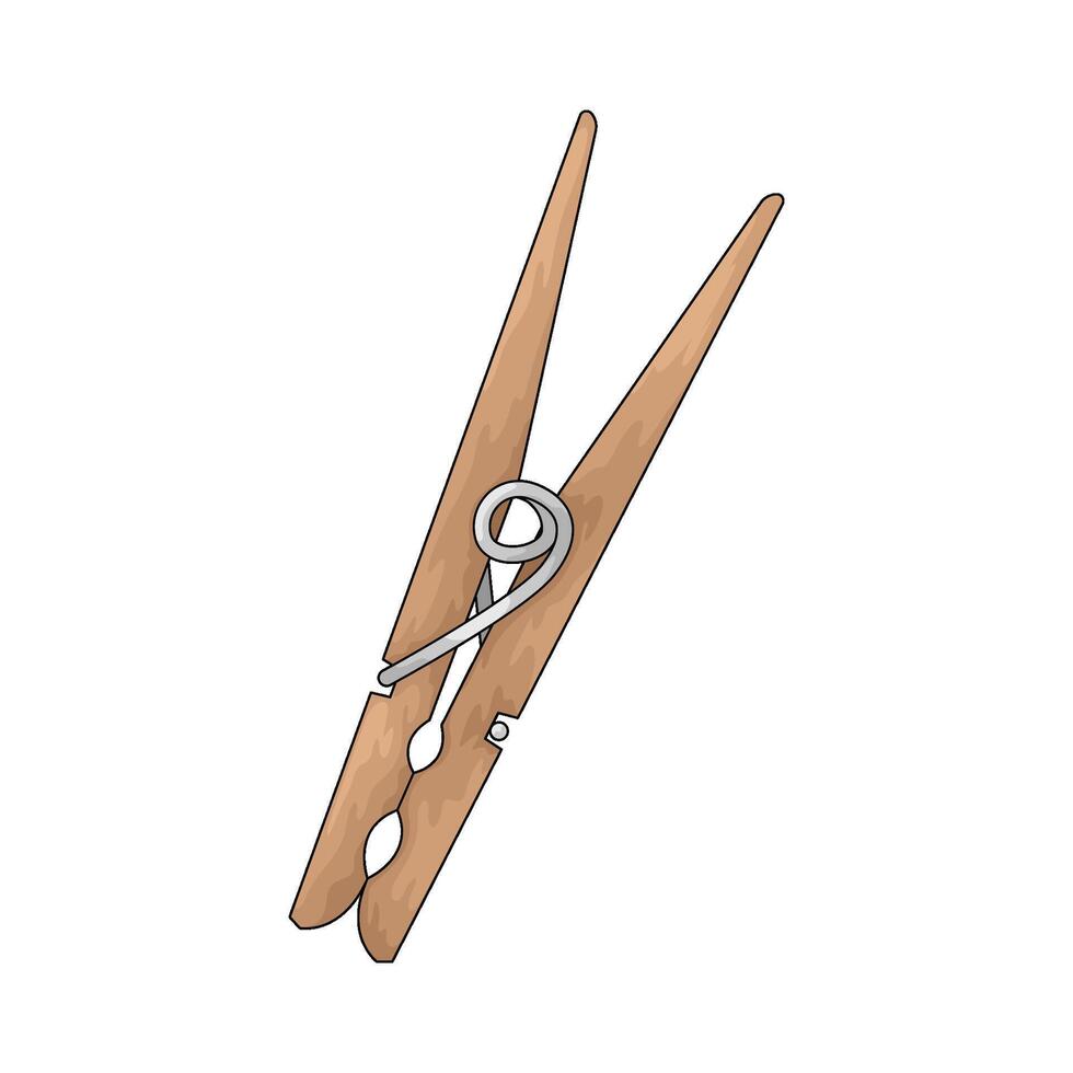 illustration of wooden clothespin vector