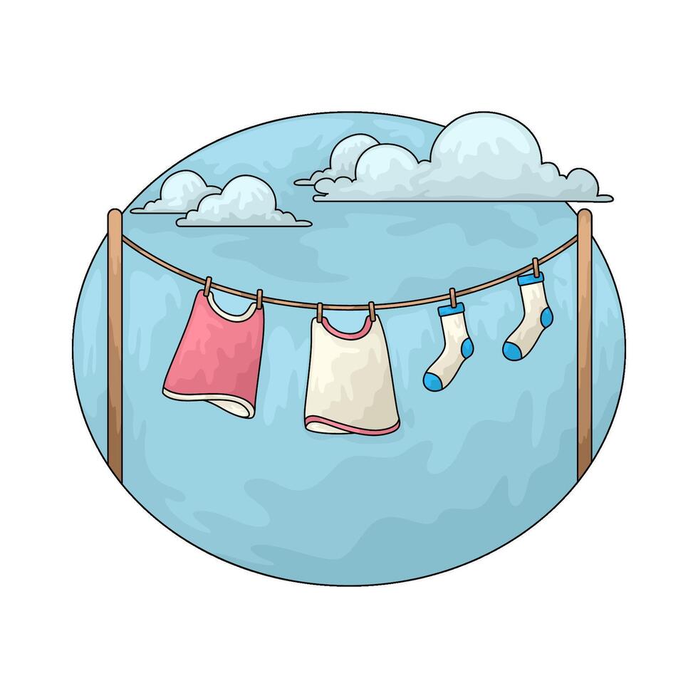 drying cloth illustration vector