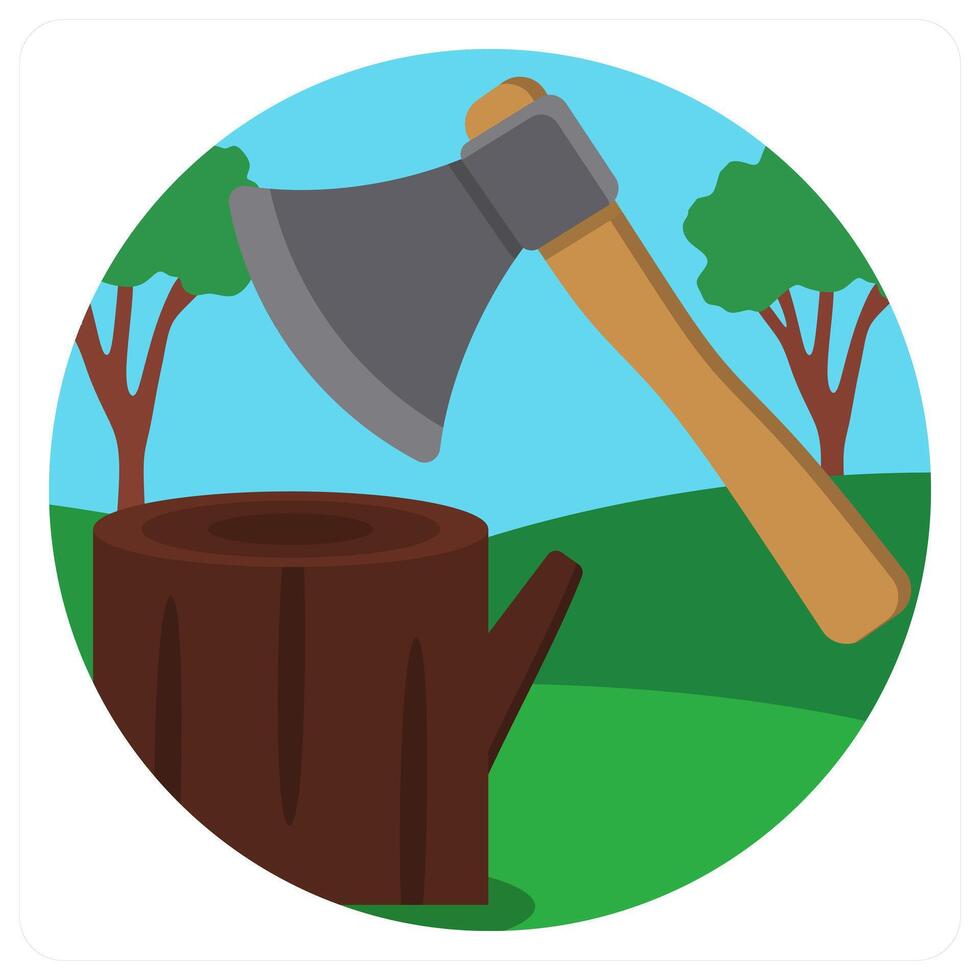 Wood Cutting icon concept design vector