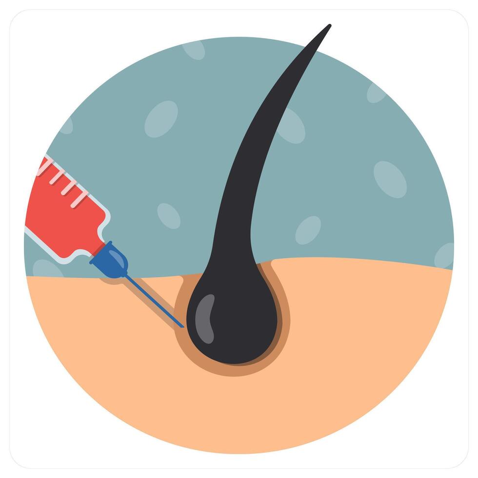 Hair Transplant and hair loss icon concept vector