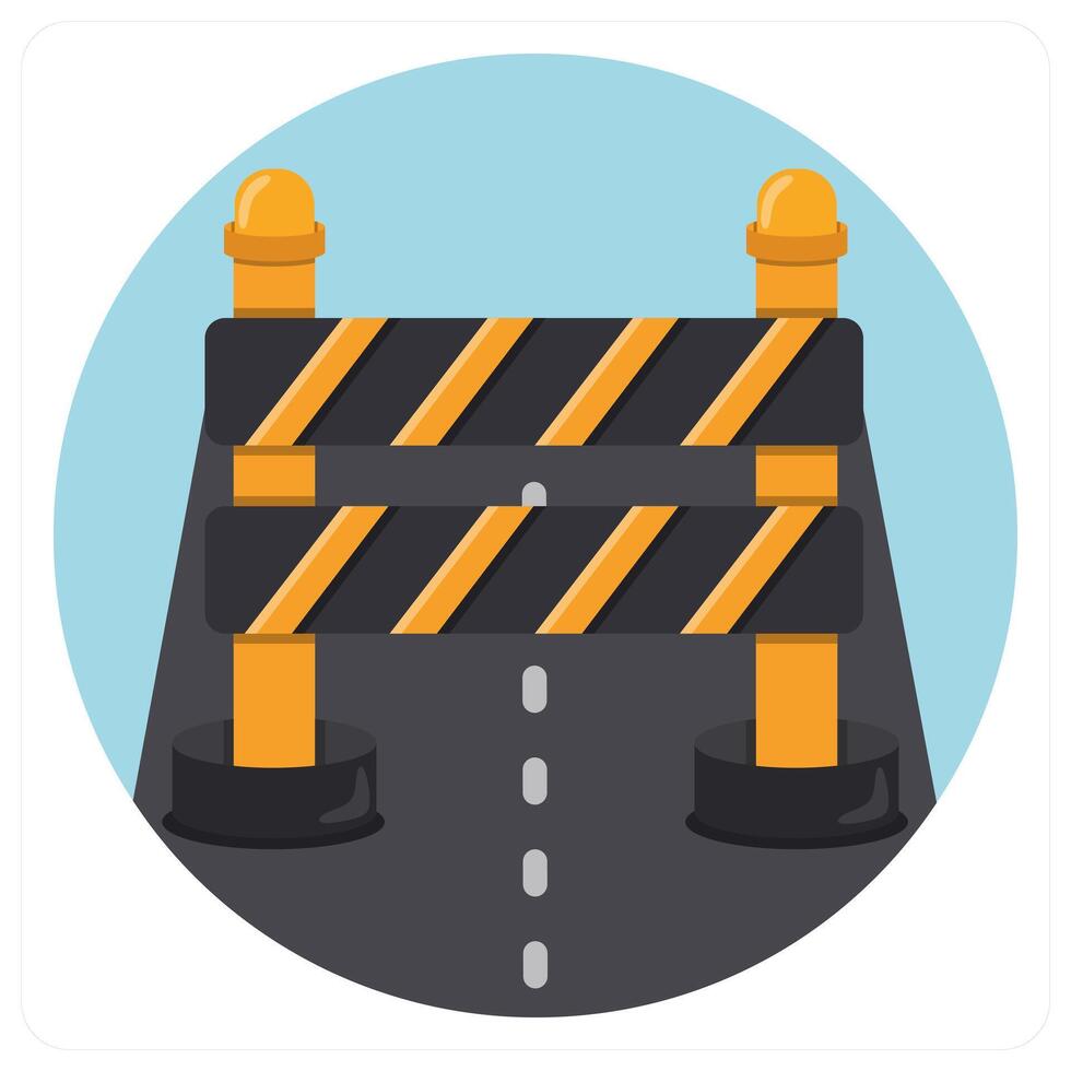 Barrier Gate and traffic icon concept vector