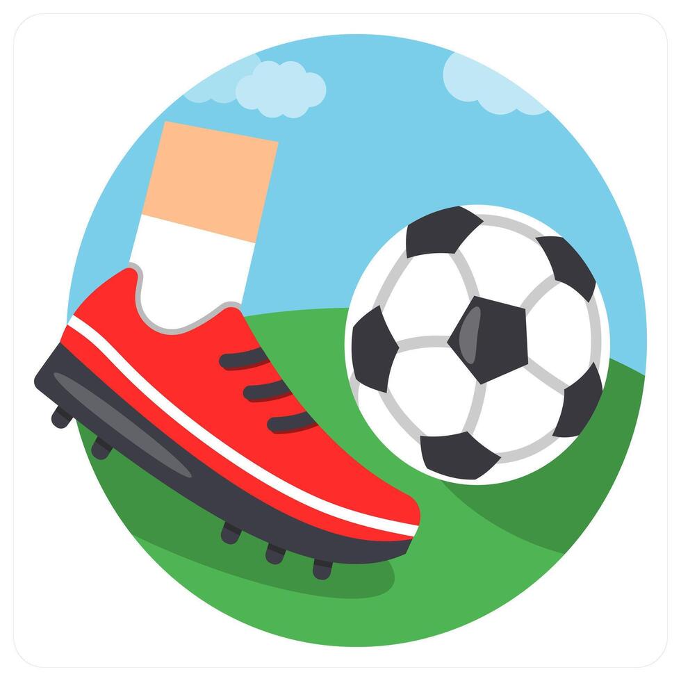 Kick Football icon concept design vector