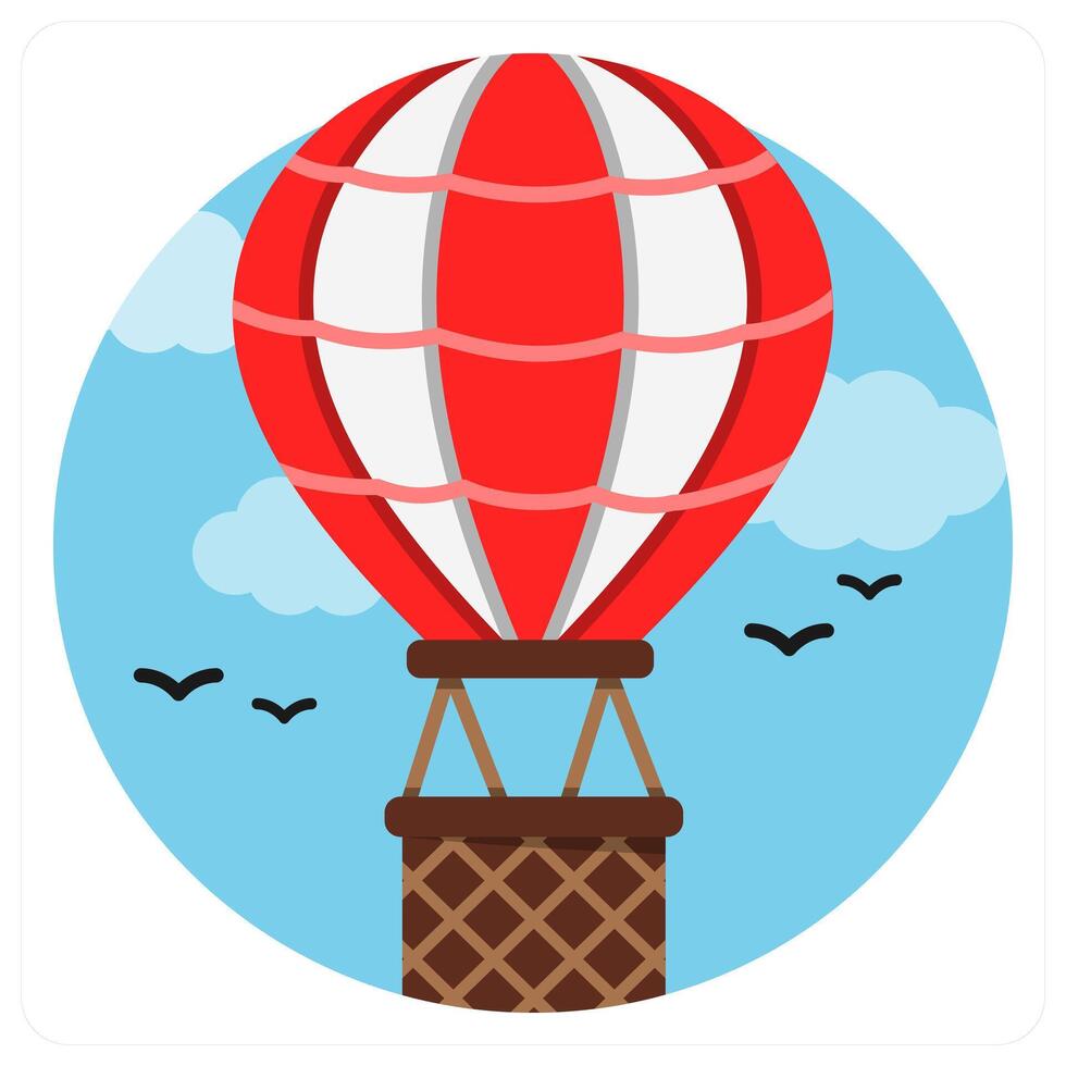 Hot Air Balloon icon concept design vector